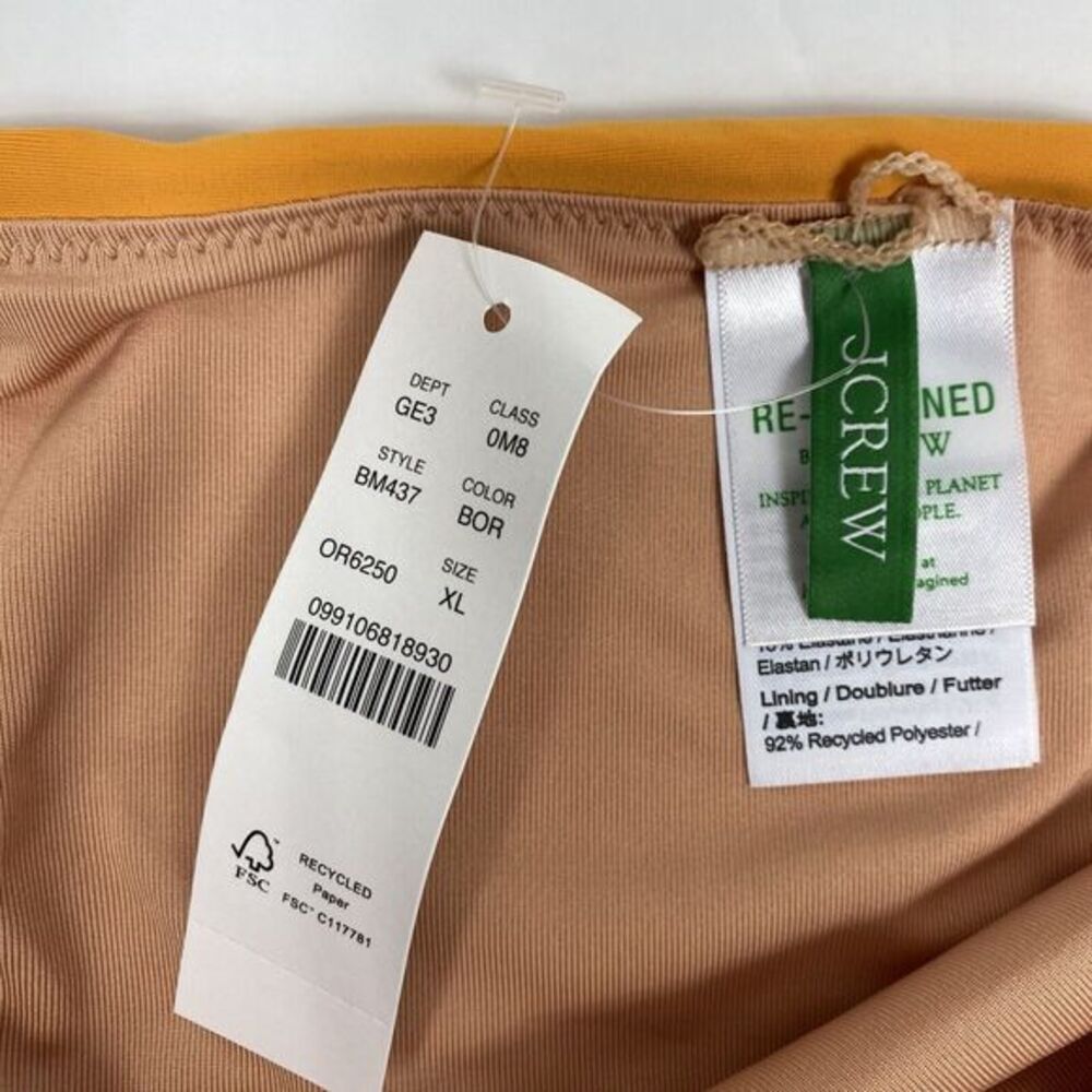 J. CREW bikini bottom XL Scrunchie strap full coverage Brilliant Orange NWT - Picture 5 of 7